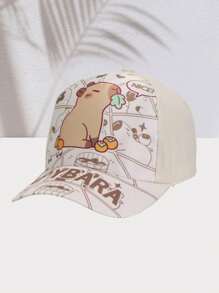 1pc Unisex Middle-Kids' Hippo Print Baseball Cap, Sun Hat - 1PC - View 14