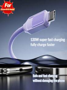 PAVAREAL Cable de carga trenzado USB a Micro/USB a Type-C de 120W, totalmente compatible con cable de carga rápida, cargador Android, compatible con Samsung Galaxy, OPPO, XM, HW, Carga rápida Vooc, Carga rápida dual engine Vivo, cable de datos de carga rápida para MP3 MP4 Nokia Mobile Phone - Multicolor - Ver 4
