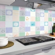 1 Roll Cartoon Style Self-Adhesive Removable Wallpaper, PET Aluminum Foil Material Contact Paper - Heat Resistant, Waterproof, Removable, Suitable For Kitchen Backsplash, Dining Room, Living Room Wall Protection, Cabinet, Tabletop Renovation, Home Decor Sticker, Easy To Cut And Install, Size 60*300/500/1000cm