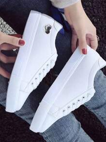 Elegantes Zapatillas Casuales Para Damas, Zapatos Deportivos Beige Con Cordones Para Mujer, Zapatos Deportivos Casuales Para Mujeres Antideslizantes, Zapatos Tenis Cómodos Casuales De Suela Gruesa Para Mujer - Plateado - Ver 5