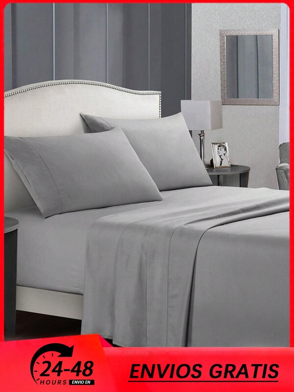 Juego de cama de tres piezas, de varios tamaños (90/105/135/150/180/200) y colores, conjunto de suave y sin estampados, ropa de cama moderna y sencilla, sábanas de un solo color, textil hogareño, color puro que no se descolora ni pierde brillo.