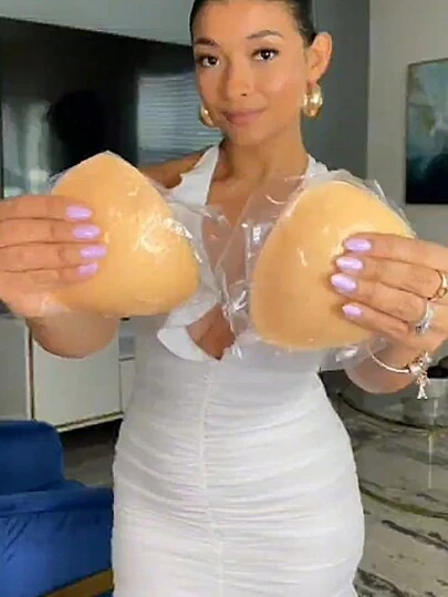 Almohadillas adhesivas de sujetador de doble cara Inserciones de elevación instantánea ultra Almohadillas push up para bikini para traje de baño, sostén deportivo, 1 par de almohadillas de sujetador autoadhesivas de doble cara, almohadillas adhesivas para el pecho, almohadillas acolchadas reutilizables, almohadillas de pecho invisibles para bikini engrosadas y impermeables para nadar