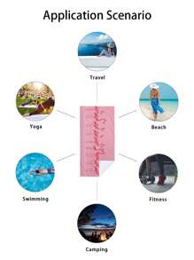 1 件火烈鸟印花超强吸水超细纤维泳池浴巾沙滩旅行毛巾夏季旅行、度假浴室装饰海滩必需品