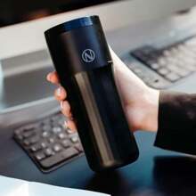 Temperature Controlled Travel Mug | Wireless Charging Flask | Spill Proof Lid | Car Cup Holder Compatible | Black | 355ml - Black1 - View 2