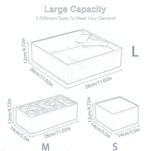 1/3/6/9/12 Packs Simple Style Foldable Cloth Storage Box Closet Dresser Drawer Divider Organizer Basket Bins For Underwear Bras Bedroom, Organizer, Home Storage, White T Shirt Women, Black Pants Women, Ladies Winter Clothes, Dress, Winter Clothes For Ladies, Elegant Woman Dresses, White Shirt For Ladies, Long Sleeve, White Jumpsuit For Women, Spring Dresses For Women, Spring Outfits For Women, Spring, Spring Clothes, Minimalist, Summer Tops - Light Gray (beige Edge) - View 10