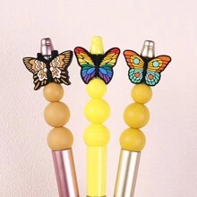 5-8pcs/Set Butterfly Silicone Beads For DIY Handmade Jewelry, Bracelet, Pen Decorations