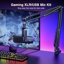 Gaming Microphone Kit XLR USB Microphone Set PC  PS5 Mixer Boom Arm Stand Dynamic Mic Controller RGB Mute Button Gain Knob Podcast Recording Vocal Amplification - Black1 - View 2