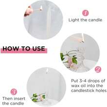 6 PCS Glassware Candlestick Pedestal,Glass Clear Diamond /Clear Stripe/Amber Diamond/Amber Stripe Taper Candle Holders For Table Centerpiece, Home Decorations, Valentine Day, Wedding And Party - 透明條紋 - 查看 10
