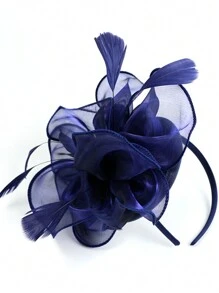 1pc Fascinators Hat Tea Party Headwear Ribbons Feathers On A Headband And A Clip For Girls And Women Halloween
