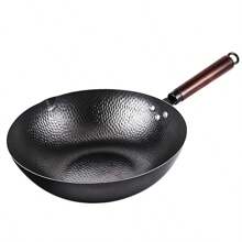 TIROTO 12.6" Carbon Steel Wok-11Pcs Woks & Stir Fry Pans Wok Pan With Lid, No Chemical Coated Chinese Wok With 10 Cookware Accessories, Flat Bottom Wok For Electric, Induction,Gas Stoves - 12.6 Inch - 查看 10