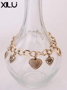 1 件心形小盒串珠手链，带多个元素，适合女士 - heart locket charm - 查看 19