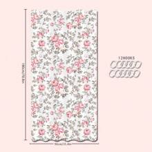 1/4 Pcs Vintage Pink Rose Valentine's Day Themed Bathroom Sets: Shower Curtain, Bath Mat, U-Shaped Toilet Lid Cover, Waterproof Bathroom Decor, Modern Style Bathroom Divider Curtain, No Drilling Required, Machine Washable Polyester,Women Valentine Gift Birthday Boyfriend Girlfriend Fall Decor Bathroom Accessories Back To School
