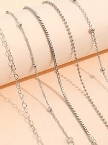 5 sztuk/zestaw Bransoletka z koralików w kształcie serca dla kobiet (długość koralików i łańcuszka losowa) Walentynki, mama, matka, dzień matki, prezent