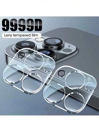 1 pieza Protector de vidrio para lente trasera para iPhone 11 12 13 14 15 16 17 Pro Max 12 Mini, protector de cámara de vidrio a prueba de agua, a prueba de golpes, resistente a caídas, resistente a arañazos y antihuellas para iPhone 11 PRO 14 Plus