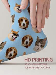 1 Pair Custom Face Socks, Custom Photo Sock, Custom Printed Socks, Personalized Funny Face Socks, Custom Picture Socks, Put Any Face On The Socks, Anniversary Gift Dawg Colorful,Cute,Adorable,Contracted,Funny Custom,Unique,Customized,Personalized Ideal Gifts For Him Boyfriend,Girlfriend,Family,Friends,Grandparents,Children,Her