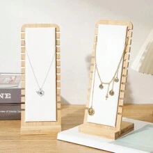 1pc Creative Bamboo Necklace Display Stand,Fashionable Jewelry Organizer - White - View 7