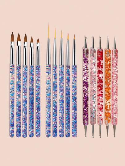 15pcs Nail Art Brush Set, Including Gel Nail Polish Brushes, Nail Brushes And Other Manicure Tools