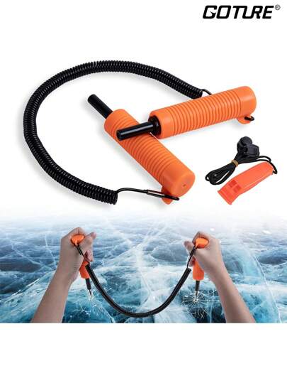 GOTURE طقم أدوات صيد السمك على الجليد قابل للتعديل، مسمار الصيد على الجليد، طقم صيد السمك على الجليد، اكسسوارات صيد السمك على الجليد، معدات صيد السمك على الجليد
