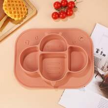 1 Set de mantelito, cuchara y tenedor para bebé, adecuado para niños pequeños, plato de bebé de silicona con succión, plato infantil