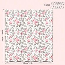 1/4 Pcs Vintage Pink Rose Valentine's Day Themed Bathroom Sets: Shower Curtain, Bath Mat, U-Shaped Toilet Lid Cover, Waterproof Bathroom Decor, Modern Style Bathroom Divider Curtain, No Drilling Required, Machine Washable Polyester,Women Valentine Gift Birthday Boyfriend Girlfriend Fall Decor Bathroom Accessories Back To School