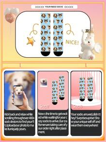 1 Pair Custom Face Socks, Custom Photo Sock, Custom Printed Socks, Personalized Funny Face Socks, Custom Picture Socks, Put Any Face On The Socks, Anniversary Gift Dawg Colorful,Cute,Adorable,Contracted,Funny Custom,Unique,Customized,Personalized Ideal Gifts For Him Boyfriend,Girlfriend,Family,Friends,Grandparents,Children,Her