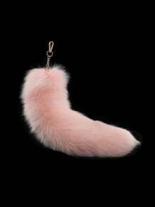 Cute 1pc Fox Tail Design Car Keychain Suitable For Daily Use Gift