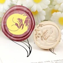 CYFUN DESIGN 1 Con dấu sáp họa tiết Cảm ơn/Chúc mừng sinh nhật/Hoa/Động vật/Cây cối KHÔNG CÓ Tay cầm bằng gỗ, DIY dùng để làm sổ lưu niệm, Con dấu sáp bằng đồng thau dùng để trang trí phong bì thiệp mời đám cưới và gói quà tặng - Vàng - Xem 36