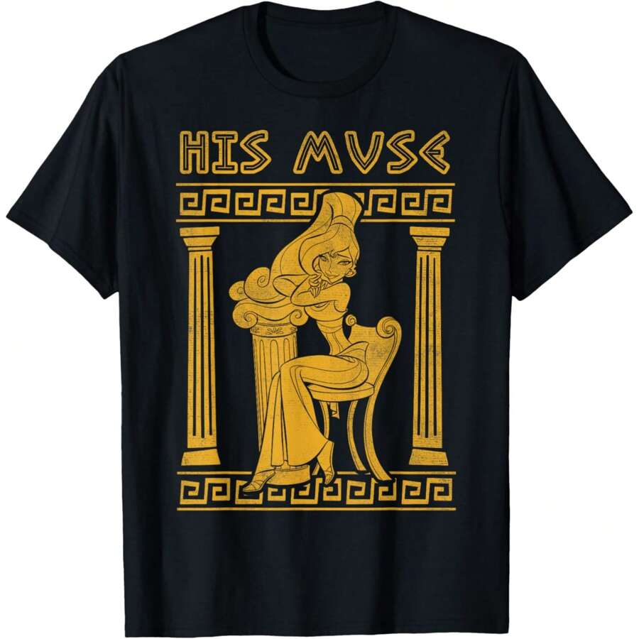 Hercules Valentine's Day Megara His Muse Greece Pose T-Shirt - màu đen - Xem 1