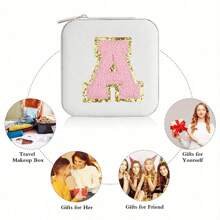 1pc Portable Jewelry Organizer Box For Women - Double-Layer Travel Jewelry Case With Zipper | Mini Storage For Earrings, Rings & Necklaces | Cute Cosmetic Bag & Cruise Essential (Perfect Gift For Bridesmaids, Easter & Holidays)