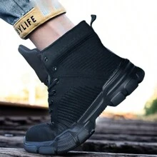 男式钢头安全工作靴，防砸、防刺穿、防滑运动安全鞋