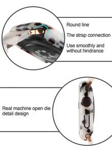 1 Set New Fashionable Retro Lightweight Premium Resin Apple Watch Strap + Hollow-Out Protective Case Combo Set, Anti-Fall & Anti-Scratch, Comfortable To Wear All Day - Ideal Gift Choice For Festivals, Anniversaries (Compatible With Apple Watch Ultra 2/1, SE, Series 10/9/8/7/6/5/4/3/2/1, Sizes 38/40/41/42/44/45/46/49mm).