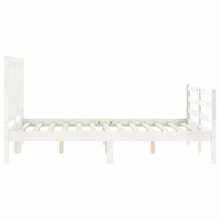 vidaXL Bedframe met hoofdbord massief hout wit 140x190 cm
