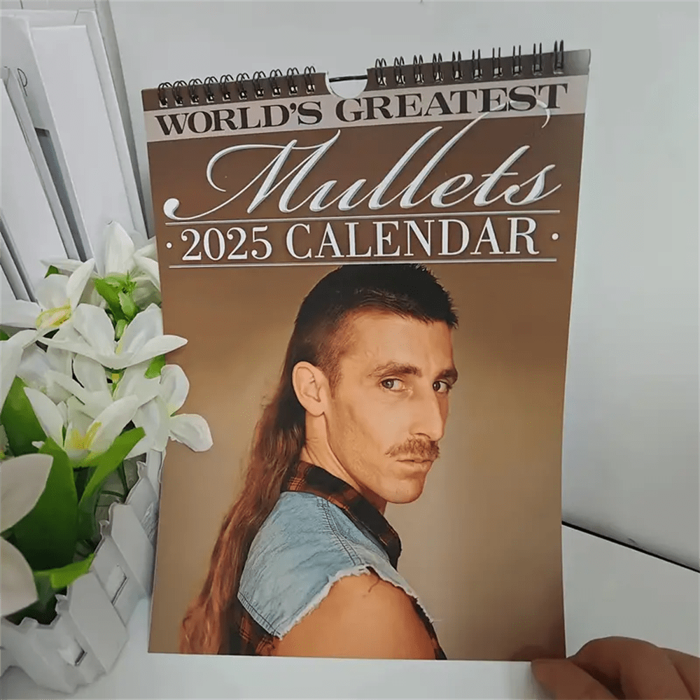 2025 World's Greatest Mullets Calendar Monthly Wall Calendar