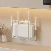 1PC Giá đỡ bộ định tuyến gắn tường không cần khoan dễ lắp đặt Giá lưu trữ bằng kim loại Giá lưu trữ đa năng cho ký túc xá sinh viên, thích hợp cho phòng khách, v.v., Vị trí hộp, Giá đỡ Wifi, Giá sách thích hợp cho ký túc xá gia đình và trường học - Nhiều màu - Xem 3