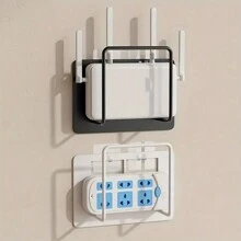 1PC Giá đỡ bộ định tuyến gắn tường không cần khoan dễ lắp đặt Giá lưu trữ bằng kim loại Giá lưu trữ đa năng cho ký túc xá sinh viên, thích hợp cho phòng khách, v.v., Vị trí hộp, Giá đỡ Wifi, Giá sách thích hợp cho ký túc xá gia đình và trường học - Nhiều màu - Xem 2