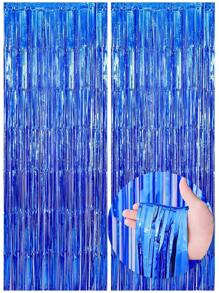 2 Stücke - 1*2m Metallic Folien Fransen Vorhang, Hintergrund Schimmer Quasten Vorhang für Hintergrundwand, Schwarz, Weiß, Gold, Silber, Rot, Pink, Grün, Roségold, Lila, Blau Quaste Vorhang geeignet für Neujahr, Geburtstag, Valentinstag, Hochzeit, Verlobung, Party Hintergrund, Abschluss, Halloween, Junggesellinnenabschied, Jubiläumsdekoration, Erwachsene Satin transparenter Vorhang