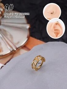 1 件 垃圾朋克钛合金鹿角心形鼻环防过敏段无缝鼻中隔首饰皇冠蝴蝶结蛋白石鼻环圈三重三角形耳蜗耳环泪珠鼻中隔响片环 8 毫米鼻环圈马蹄鼻中隔首饰铰链响片环耳蜗耳环适用于鼻中隔、耳轮、耳屏、耳蜗、耳蜗、软骨耳环适合女士女孩圣诞礼物圣诞穿孔身体首饰适合派对约会日常佩戴 - 彩色 - 查看 7