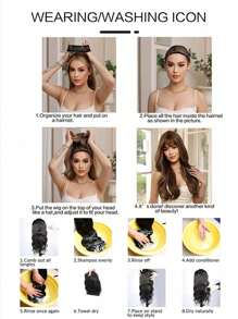 Peruca Bob de 14 Polegadas, Peruca de Cabelo Degradê Rosa para Mulheres, Cabelo Médio Liso com Franja, Fibra Sintética Adequada para Uso Diário, Festa, Festa, Férias, Natural, Elegante, Romântica, Sexy, Simples