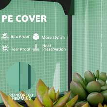 Outsunny 4 Tier Mini Greenhouse With Screen Roof, 27.6" X 19.7" X 62.2", Portable Small Greenhouse With High Strength PE Cover - Green - View 5