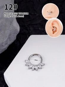 1 件 垃圾朋克钛合金鹿角心形鼻环防过敏段无缝鼻中隔首饰皇冠蝴蝶结蛋白石鼻环圈三重三角形耳蜗耳环泪珠鼻中隔响片环 8 毫米鼻环圈马蹄鼻中隔首饰铰链响片环耳蜗耳环适用于鼻中隔、耳轮、耳屏、耳蜗、耳蜗、软骨耳环适合女士女孩圣诞礼物圣诞穿孔身体首饰适合派对约会日常佩戴 - 彩色 - 查看 8