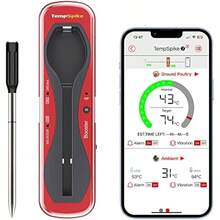 Truly Wireless Meat Thermometer TempSpike Remote Range Up To 150M Bluetooth Thermometer Wire- Probe Sous Vide Air Fryers Cooking - Red+Black1 - View 1