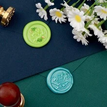 CYFUN DESIGN 1 PC Happy Birthday/With Love/Thank You Words Pattern Wax Seal Stamp Head NO Handle Detachable Sealing Stamp Stamp Head For Letter Invitation Card Wedding Gift Package Holidays,Back To School,School Supplies