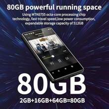 80GB MP3 Player Bluetooth WiFi Spotify  Music Audible Come Browser 4-Inch Full Touchscreen MP4 Music Player Expandable Storage Up To 512GB - 4.0inchMp3player1 - View 5