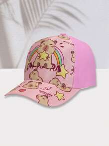 1pc Unisex Middle-Kids' Hippo Print Baseball Cap, Sun Hat - 1PC - View 4