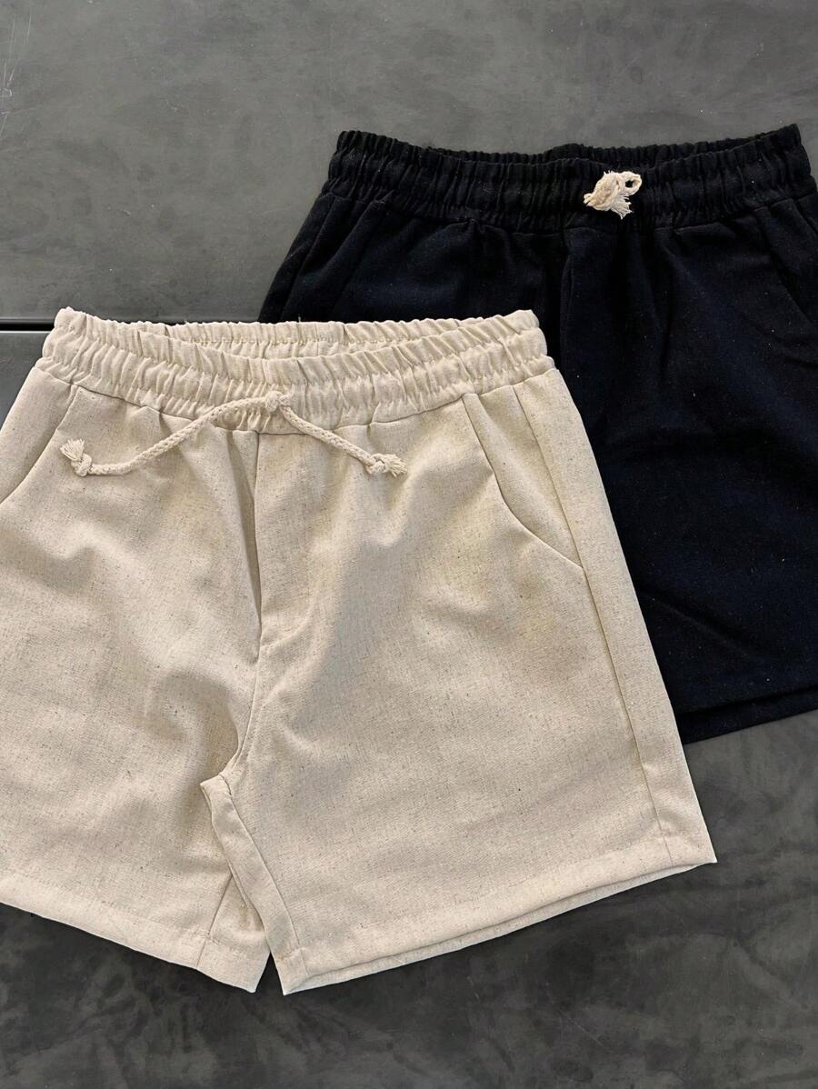 Kit 2 Stylish Men's Linen Shorts End Of Year Summer Mixer - Rượu sâm banh - Xem 1