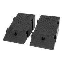 HaroldDol 2 Stück Laderampen, Autowerkstatt-Rampen, Tragbare, Rutschfeste Kunststoff-Laderampe Schwarze Kunststoff Rampe 19CM - 1 - Übersicht 5