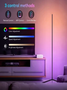2pcs/1pc LED Floor Corner Lamp - 16 Million Colors & 230 Dynamic Lighting Modes - App/Remote Control - Music Sync - Easy Installation - Suitable For Living Room, Game Room Etc. - Color-changing - View 6