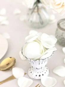200pcs/500pcs/1000pcs Artificial Rose Petals, Silk Rose White Petals For Wedding Party, Valentine's Day, Engagement Party Decoration, Birthday Decoration, Table Centerpieces, Party Confetti, Flower Girl Basket Petals, Baby Shower