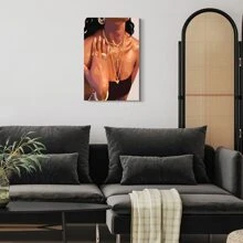 1 Pc Framed Black Art Printing Boho Black Modern Wall Art Girl Art Poster African American Woman Wall Art Decor For Living Room Bedroom - 彩色 - 查看 3