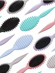 1 件卷发刷，带叉子的卷发定义造型刷 - 适合卷发的终极刷子，用于梳理和塑造男士和女士的卷发，减少拉扯和卷发分离